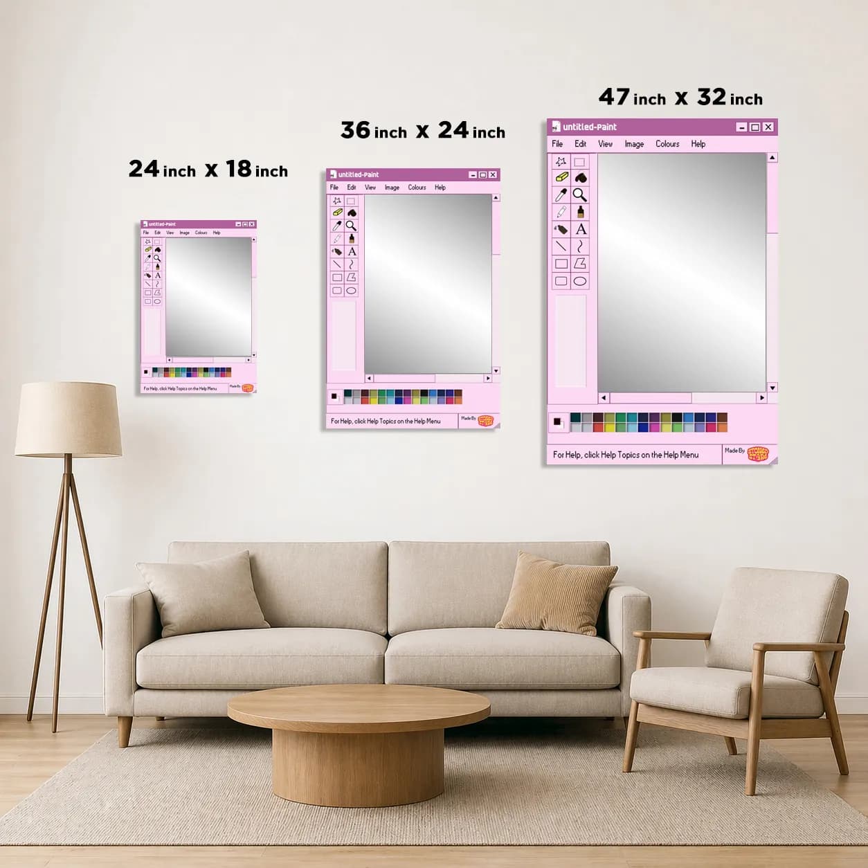Retro Pink Paint Mirror