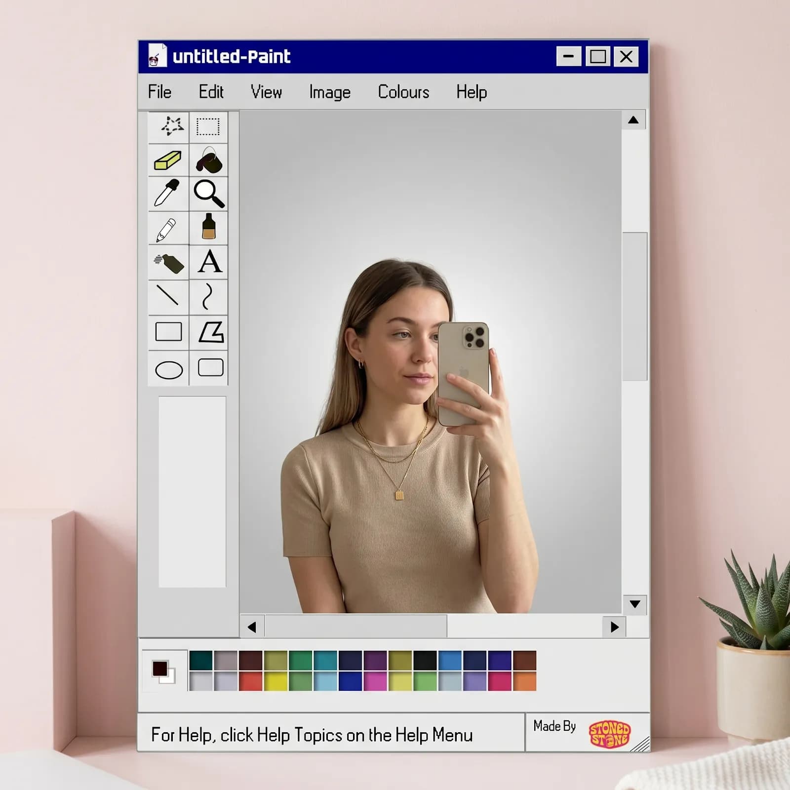 Retro Grey Paint Mirror